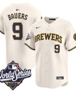 Jake Bauers Jersey #9 Milwaukee Brewers 2026 World Series Vapor Premier Limited Stitched