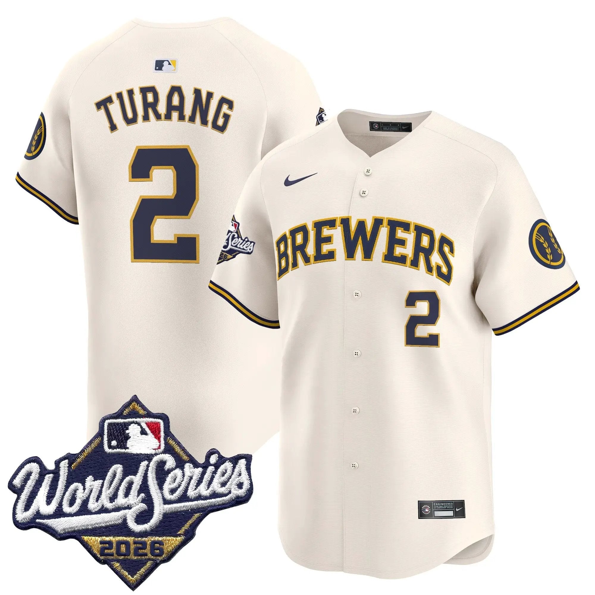 Brice Turang Jersey #2 Milwaukee Brewers 2026 World Series Vapor Premier Limited Stitched - Robert Henrys Brice Turang Jersey #2 Milwaukee Brewers 2026 World Series Vapor Premier Limited Stitched
