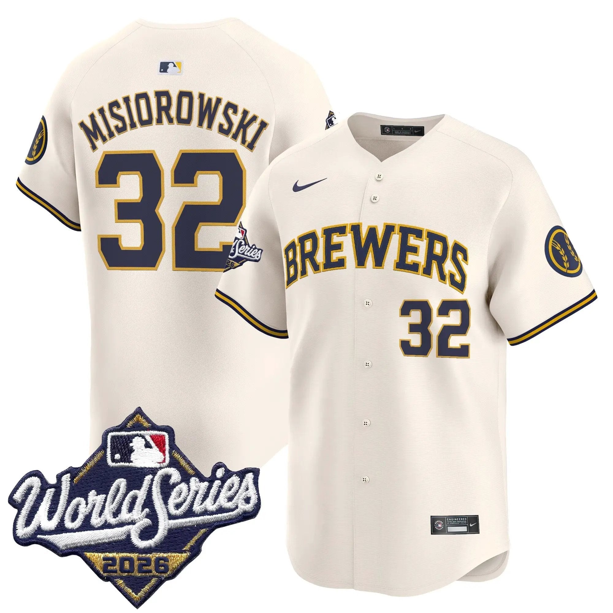 Jacob Misiorowski Jersey #32 Milwaukee Brewers 2026 World Series Vapor Premier Limited Stitched - Robert Henrys Jacob Misiorowski Jersey #32 Milwaukee Brewers 2026 World Series Vapor Premier Limited Stitched