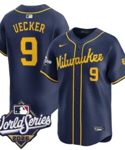 Bob Uecker Jersey #9 Milwaukee Brewers 2026 World Series Vapor Premier Limited Stitched by My Store Baseball Jerseys