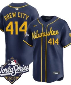 Brew City Jersey #414 Milwaukee Brewers 2026 World Series Vapor Premier Limited Stitched by My Store Baseball Jerseys