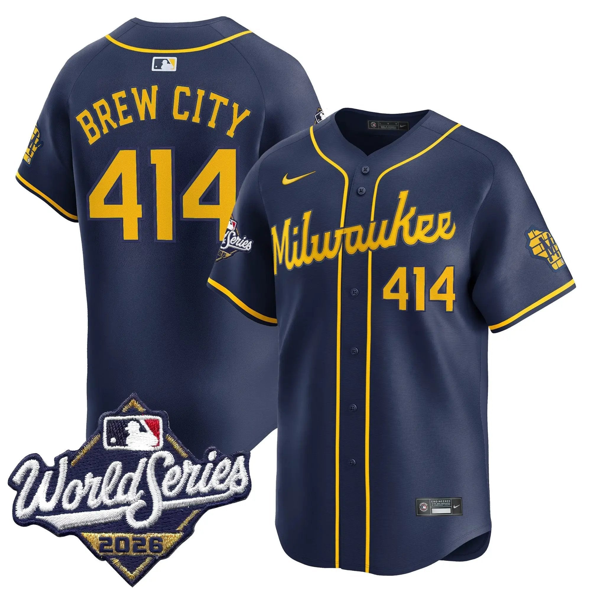 1792140751811459267a - Robert Henrys Brew City Jersey #414 Milwaukee Brewers 2026 World Series Vapor Premier Limited Stitched by My Store Baseball Jerseys