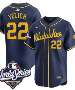 Christian Yelich Jersey #22 Milwaukee Brewers 2026 World Series Vapor Premier Limited Stitched by My Store Baseball Jerseys
