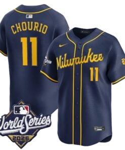 Jackson Chourio Jersey #11 Milwaukee Brewers 2026 World Series Vapor Premier Limited Stitched