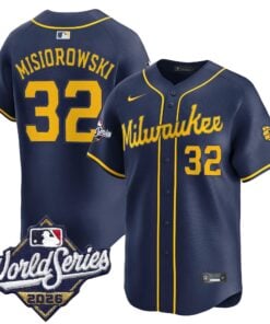 Jacob Misiorowski Jersey #32 Milwaukee Brewers 2026 World Series Vapor Premier Limited Stitched