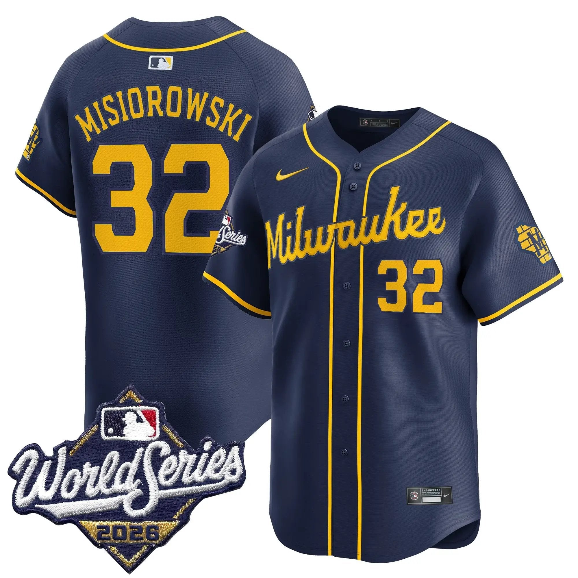 jacob-misiorowski-jersey-32-milwaukee-brewers-2026-world-series-vapor-premier-limited-stitched-02 - Robert Henrys Jacob Misiorowski Jersey #32 Milwaukee Brewers 2026 World Series Vapor Premier Limited Stitched