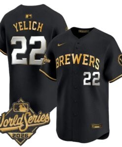 Christian Yelich Jersey #22 Milwaukee Brewers 2026 World Series Vapor Premier Limited Stitched by My Store Baseball Jerseys