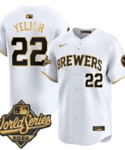 Christian Yelich Jersey #22 Milwaukee Brewers 2026 World Series Vapor Premier Limited Stitched by My Store Baseball Jerseys