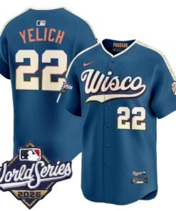 Christian Yelich Jersey #22 Milwaukee Brewers 2026 World Series Vapor Premier Limited Stitched by My Store Baseball Jerseys