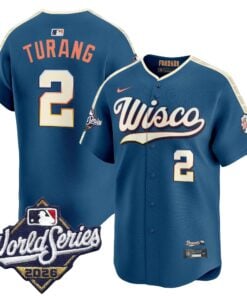 Brice Turang Jersey #2 Milwaukee Brewers 2026 World Series Vapor Premier Limited Stitched by My Store Baseball Jerseys