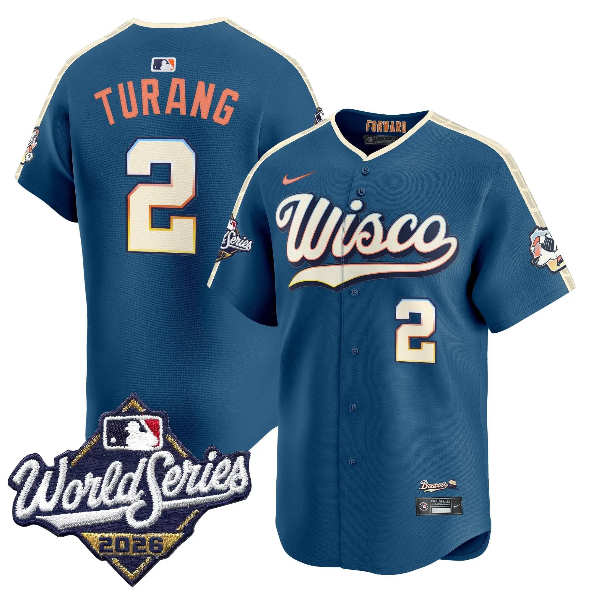 1792141280807b698b80 - Robert Henrys Brice Turang Jersey #2 Milwaukee Brewers 2026 World Series Vapor Premier Limited Stitched by My Store Baseball Jerseys