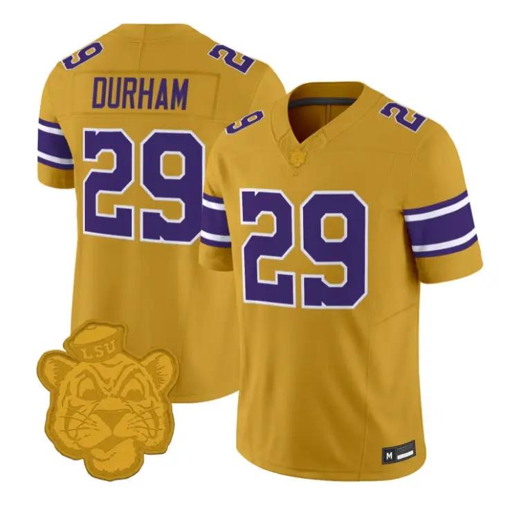 CadenDurhamJersey_29LSUTigers2026GridironGoldThrowbackVaporStitched - Robert Henrys Caden Durham Jersey #29 LSU Tigers 2026 Gridiron Gold Throwback Vapor Stitched by My Store NCAA Football Jerseys