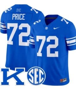 Coleton Price Jersey #72 Kentucky Wildcats Power K Patch Vapor Limited Stitched by My Store NCAA Football Jerseys