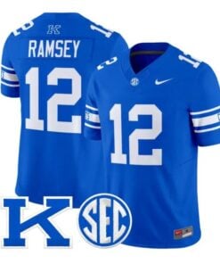 Derrick Ramsey Jersey #12 Kentucky Wildcats Power K Patch Vapor Limited Stitched by My Store NCAA Football Jerseys