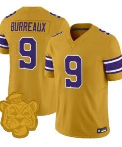 Joe Burrow Jersey #9 LSU Tigers 2026 Gridiron Gold Throwback Football Stitched by My Store NCAA Football Jerseys