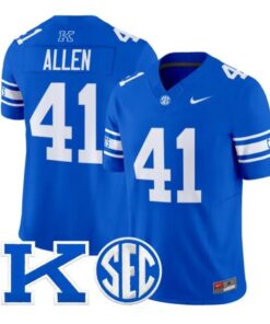 Josh Allen Jersey #41 Kentucky Wildcats Power K Patch Vapor Limited All Stitched by My Store NCAA Football Jerseys