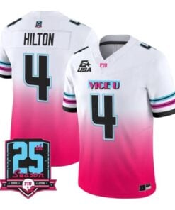 T.Y. Hilton Jersey #4 Florida International Panthers 2026 Pink Vice All Stitched by My Store NCAA Football Jerseys