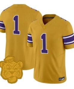 TeamJersey_1LSUTigers2026GridironGoldThrowbackFootballVaporStitched - Robert Henrys Team Jersey #1 LSU Tigers 2026 Gridiron Gold Throwback Football Vapor Stitched by My Store NCAA Football Jerseys