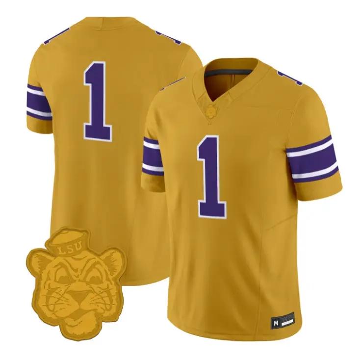 TeamJersey_1LSUTigers2026GridironGoldThrowbackFootballVaporStitched - Robert Henrys Team Jersey #1 LSU Tigers 2026 Gridiron Gold Throwback Football Vapor Stitched by My Store NCAA Football Jerseys