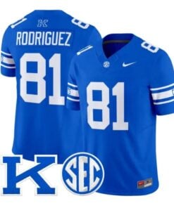 Willie Rodriguez Jersey #81 Kentucky Wildcats Power K Patch Limited All Stitched by My Store NCAA Football Jerseys