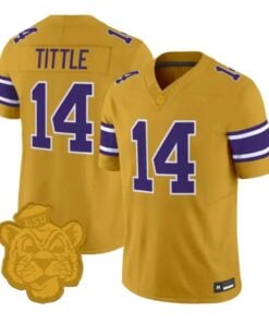 Y.A. Tittle Jersey #14 LSU Tigers 2026 Gridiron Gold Throwback Vapor Stitched by My Store NCAA Football Jerseys
