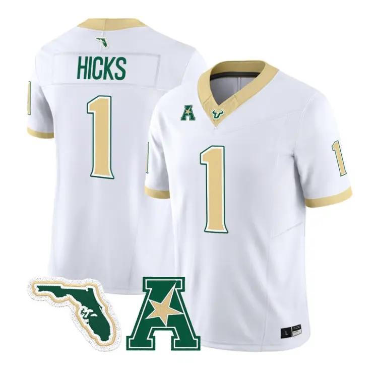 c-j-hicks-jersey-1-south-florida-bulls-2026-the-gold-standard-vapor-01 - Robert Henrys C.J. Hicks Jersey #1 South Florida Bulls 2026 The Gold Standard Vapor Stitched by My Store NCAA Football Jerseys