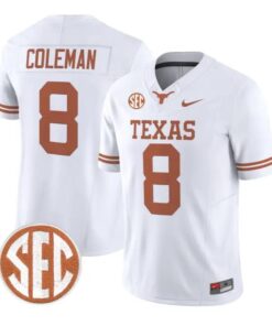 Cam Coleman Jersey #8 Texas Longhorns 2026 Football Vapor Stitched by My Store NCAA Football Jerseys