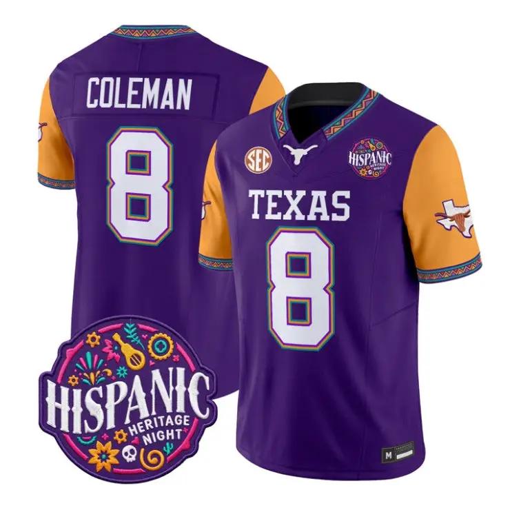 cam-coleman-jersey-8-texas-longhorns-2026-latino-heritage-all-stitched-02 - Robert Henrys Cam Coleman Jersey #8 Texas Longhorns 2026 Latino Heritage All Stitched by My Store NCAA Football Jerseys