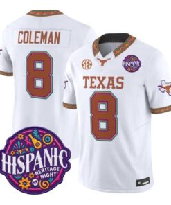 Cam Coleman Jersey #8 Texas Longhorns 2026 Latino Heritage All Stitched by My Store NCAA Football Jerseys