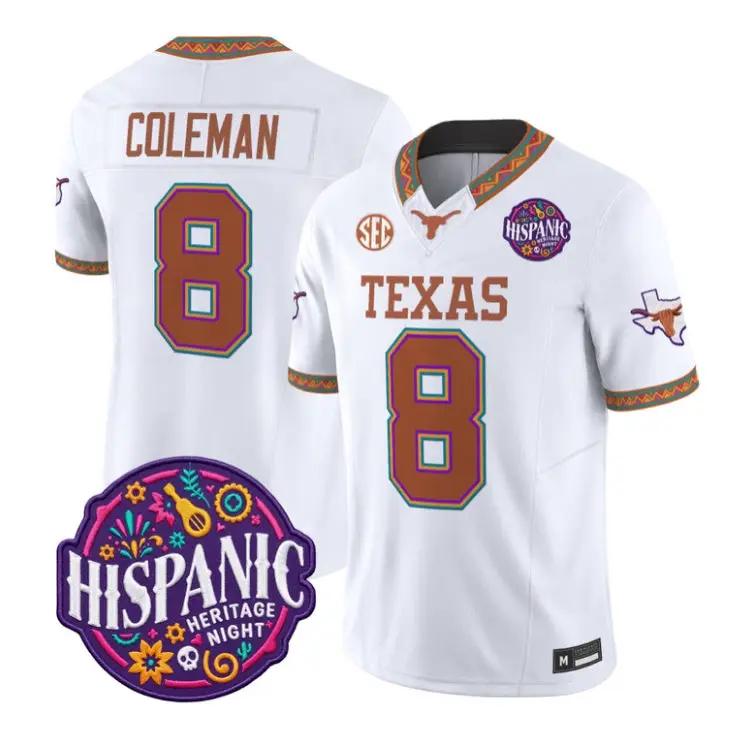 cam-coleman-jersey-8-texas-longhorns-2026-latino-heritage-all-stitched-04 - Robert Henrys Cam Coleman Jersey #8 Texas Longhorns 2026 Latino Heritage All Stitched by My Store NCAA Football Jerseys