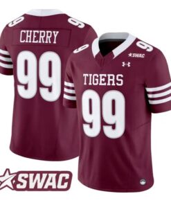 Cherry Jersey #99 Texas Southern Tigers 2026 Vapor Limited All Stitched by My Store NCAA Football Jerseys