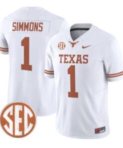 Colin Simmons Jersey #1 Texas Longhorns 2026 Vapor Limited Stitched by My Store NCAA Football Jerseys