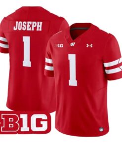 Colton Joseph Jersey #1 Wisconsin Badgers 2026 Limited All Stitched by My Store NCAA Football Jerseys