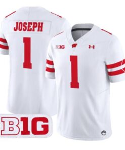 Colton Joseph Jersey #1 Wisconsin Badgers 2026 Limited All Stitched by My Store NCAA Football Jerseys