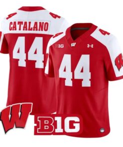 Cooper Catalano Jersey #44 Wisconsin Badgers 2026 Limited Stitched by My Store NCAA Football Jerseys