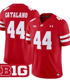 Cooper Catalano Jersey #44 Wisconsin Badgers 2026 Limited Stitched by My Store NCAA Football Jerseys