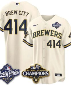 Brew City Jersey #414 Milwaukee Brewers 2026 NL Champions Vapor Stitched by My Store Baseball Jerseys