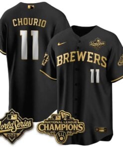 Jackson Chourio Jersey #11 Milwaukee Brewers 2026 NL Champions Vapor Stitched