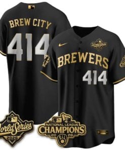 Brew City Jersey #414 Milwaukee Brewers 2026 NL Champions Vapor Stitched by My Store Baseball Jerseys