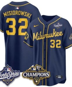 Jacob Misiorowski Jersey #32 Milwaukee Brewers 2026 NL Champions Vapor Stitched