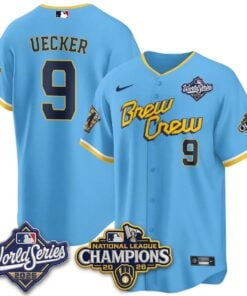 Bob Uecker Jersey #9 Milwaukee Brewers 2026 NL Champions Vapor Stitched by My Store Baseball Jerseys