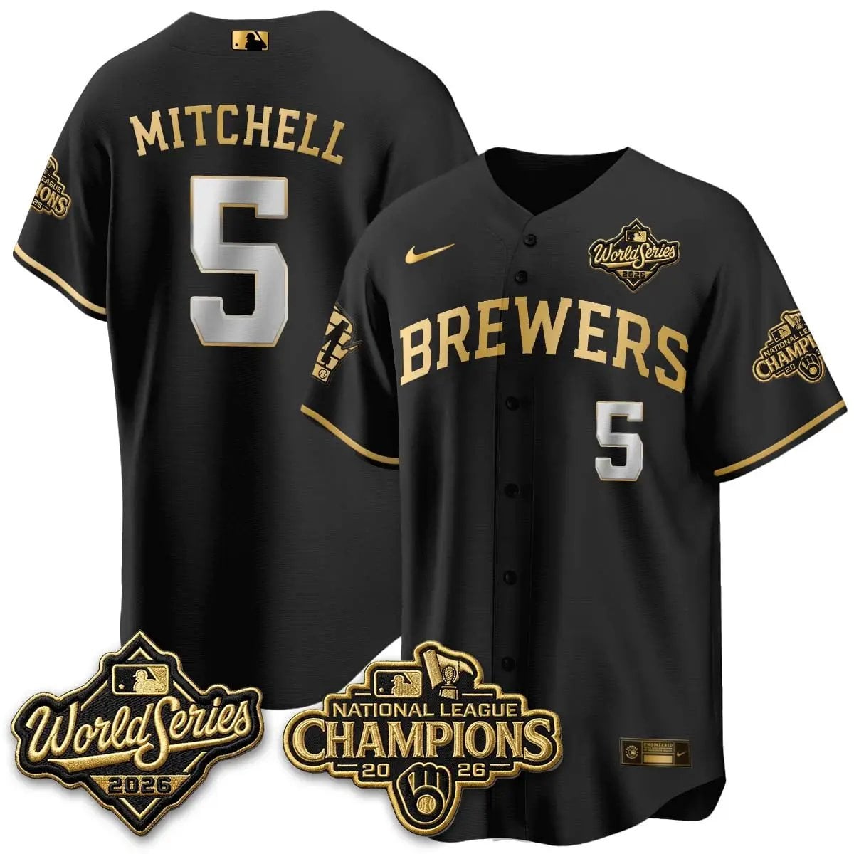 garrett-mitchell-jersey-5-milwaukee-brewers-2026-nl-champions-vapor-stitched-02 - Robert Henrys Garrett Mitchell Jersey #5 Milwaukee Brewers 2026 NL Champions Vapor Stitched