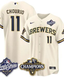 Jackson Chourio Jersey #11 Milwaukee Brewers 2026 NL Champions Vapor Stitched