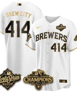 Brew City Jersey #414 Milwaukee Brewers 2026 NL Champions Vapor Stitched by My Store Baseball Jerseys