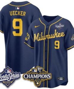 Bob Uecker Jersey #9 Milwaukee Brewers 2026 NL Champions Vapor Stitched