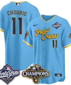 Jackson Chourio Jersey #11 Milwaukee Brewers 2026 NL Champions Vapor Stitched