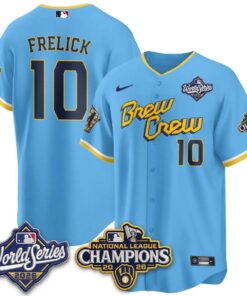 Sal Frelick Jersey #10 Milwaukee Brewers 2026 NL Champions Vapor Stitched