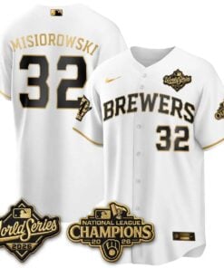 Jacob Misiorowski Jersey #32 Milwaukee Brewers 2026 NL Champions Vapor Stitched