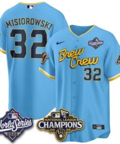 Jacob Misiorowski Jersey #32 Milwaukee Brewers 2026 NL Champions Vapor Stitched