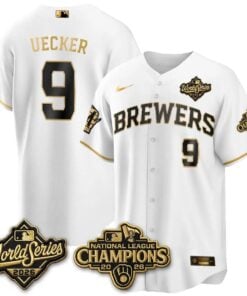 Bob Uecker Jersey #9 Milwaukee Brewers 2026 NL Champions Vapor Stitched by My Store Baseball Jerseys